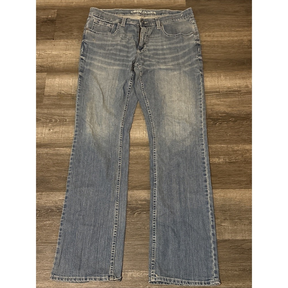 Cody James Mens Slim Bootcut Jeans Medium Wash Denim 36x34 Western Blue